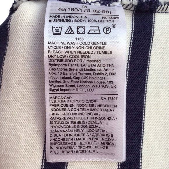 Gap Navy Blue Striped Short Sleeve Pocket T-Shirt Dress NEW - Picture 6 of 6